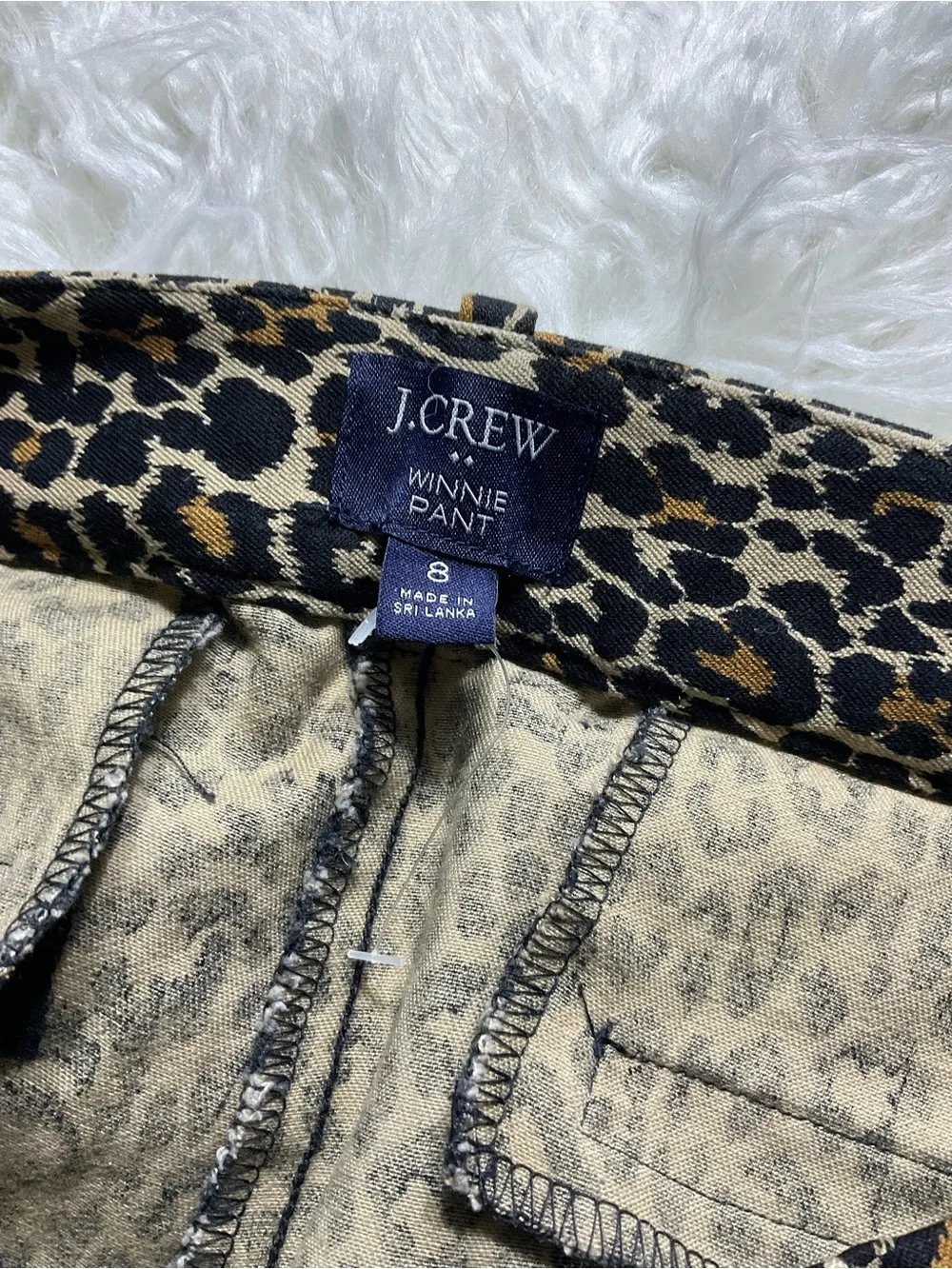 NWOT J.CREW Leopard Print Winnie Pant Stretch Cotton